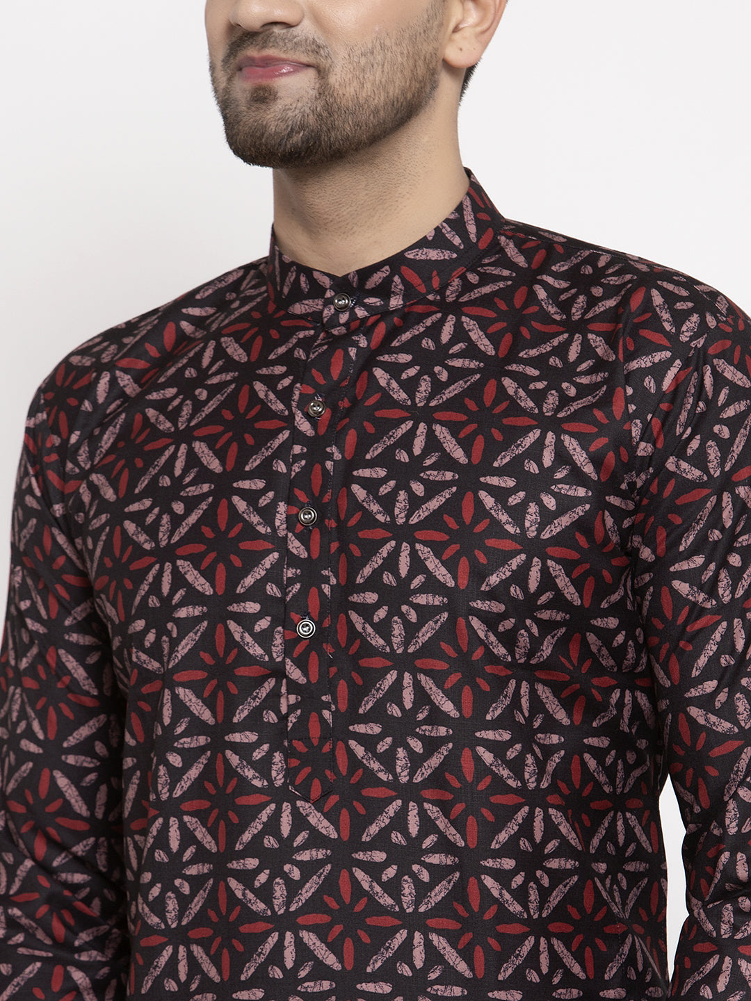 Jompers Men Brown Printed Kurta with Churidar | Grocsy