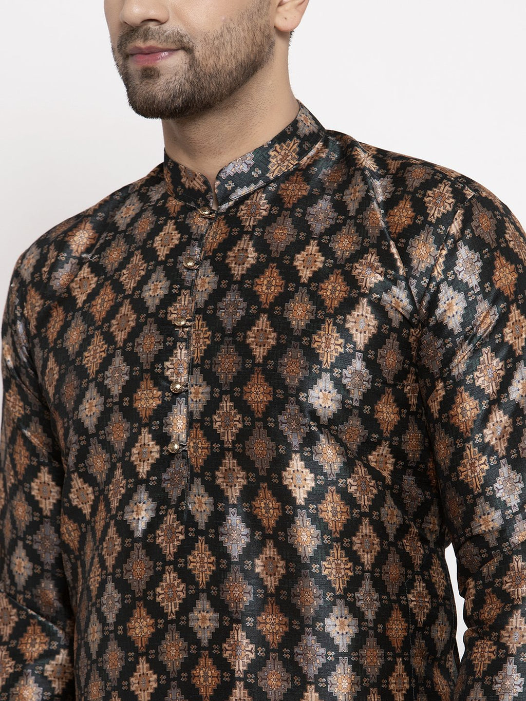 Jompers Men Black Printed Kurta Only | Grocsy