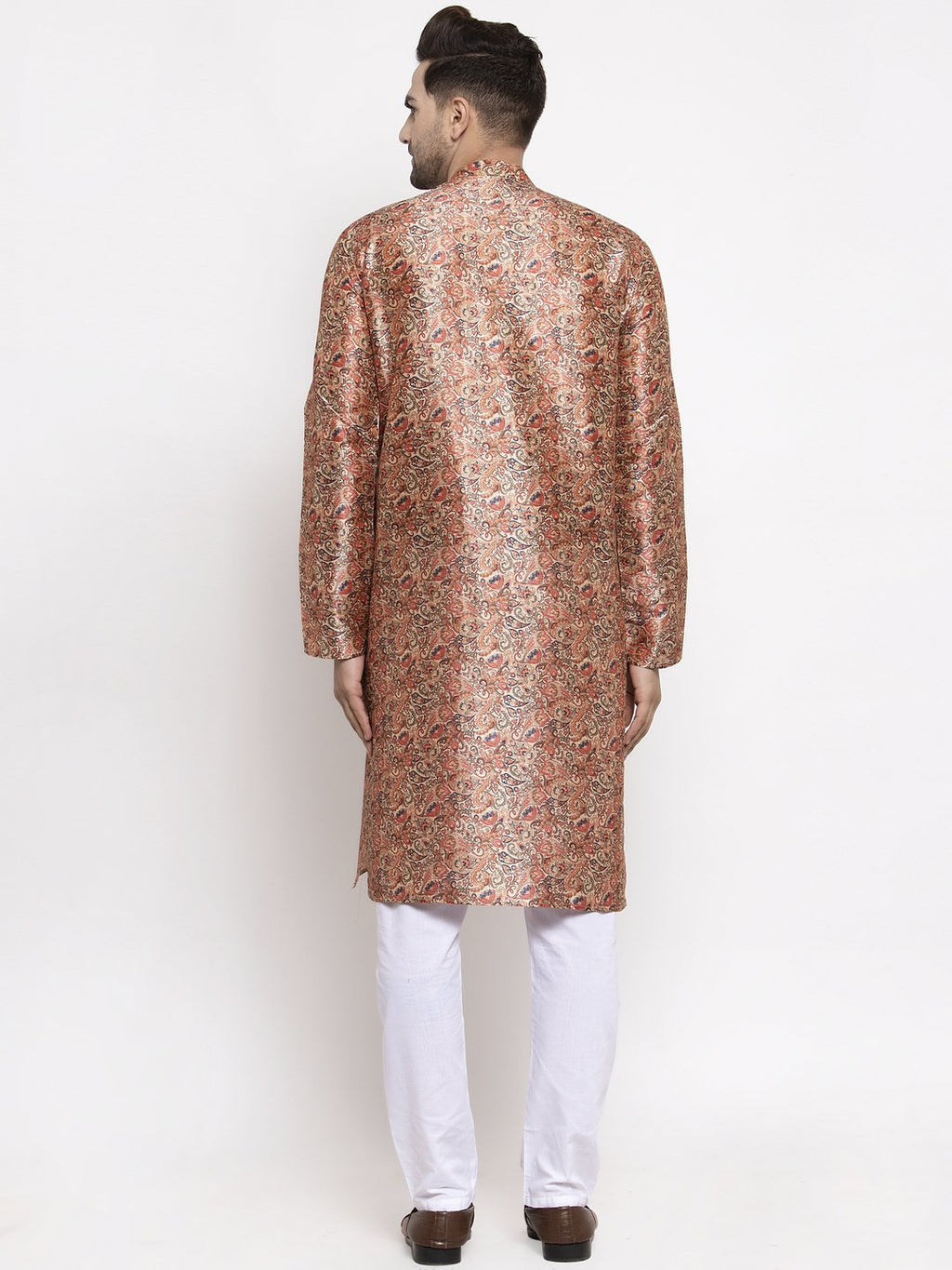 Jompers Men Golden Printed Kurta Only | Grocsy