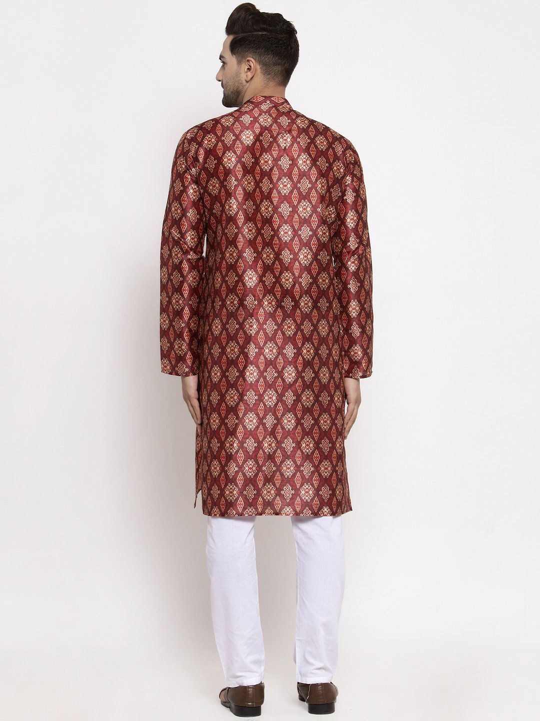 Jompers Men Maroon Printed Kurta Only | Grocsy