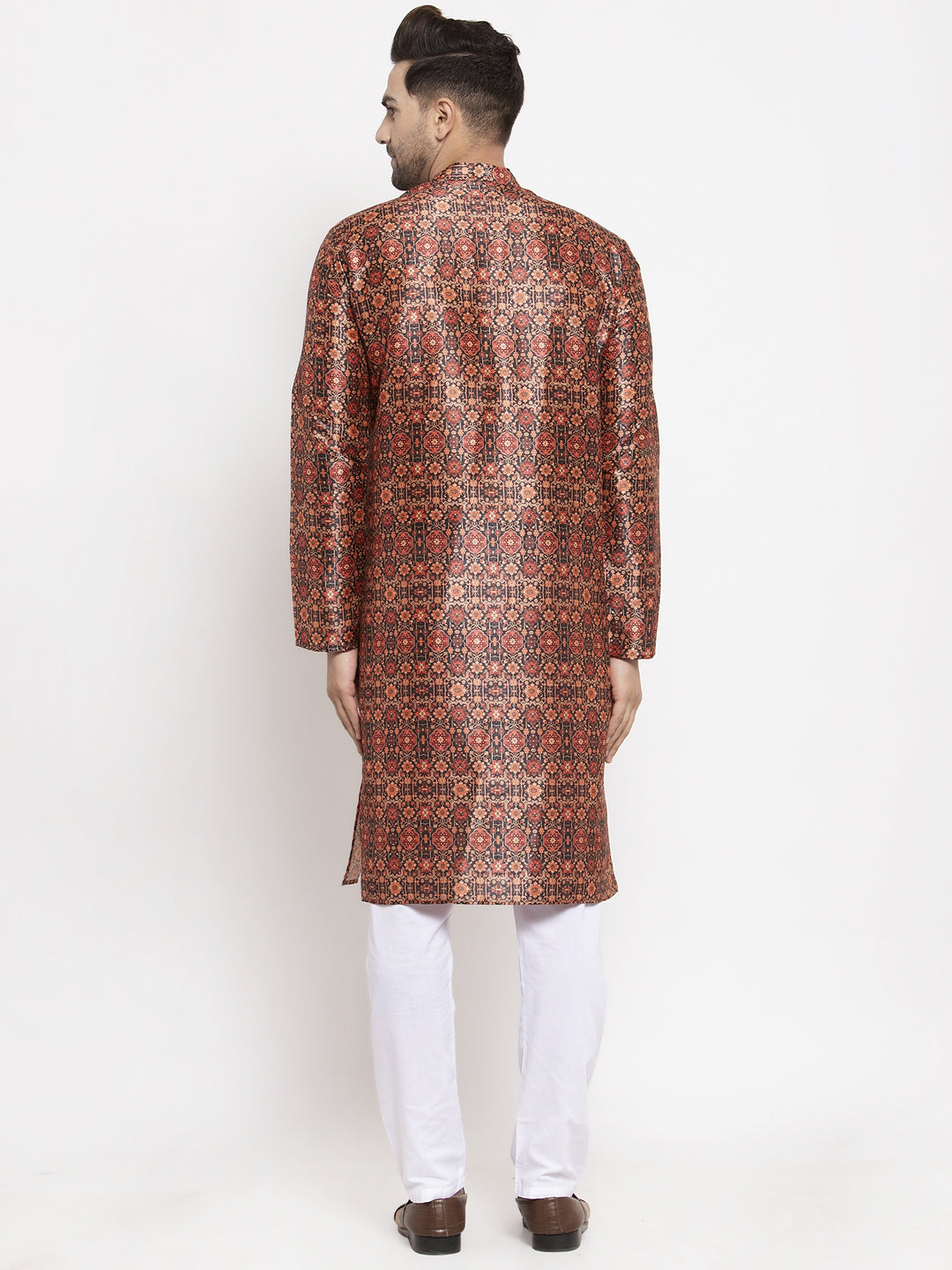 Jompers Men Multi-colour Printed Kurta with Pyjamas (Black) | Grocsy