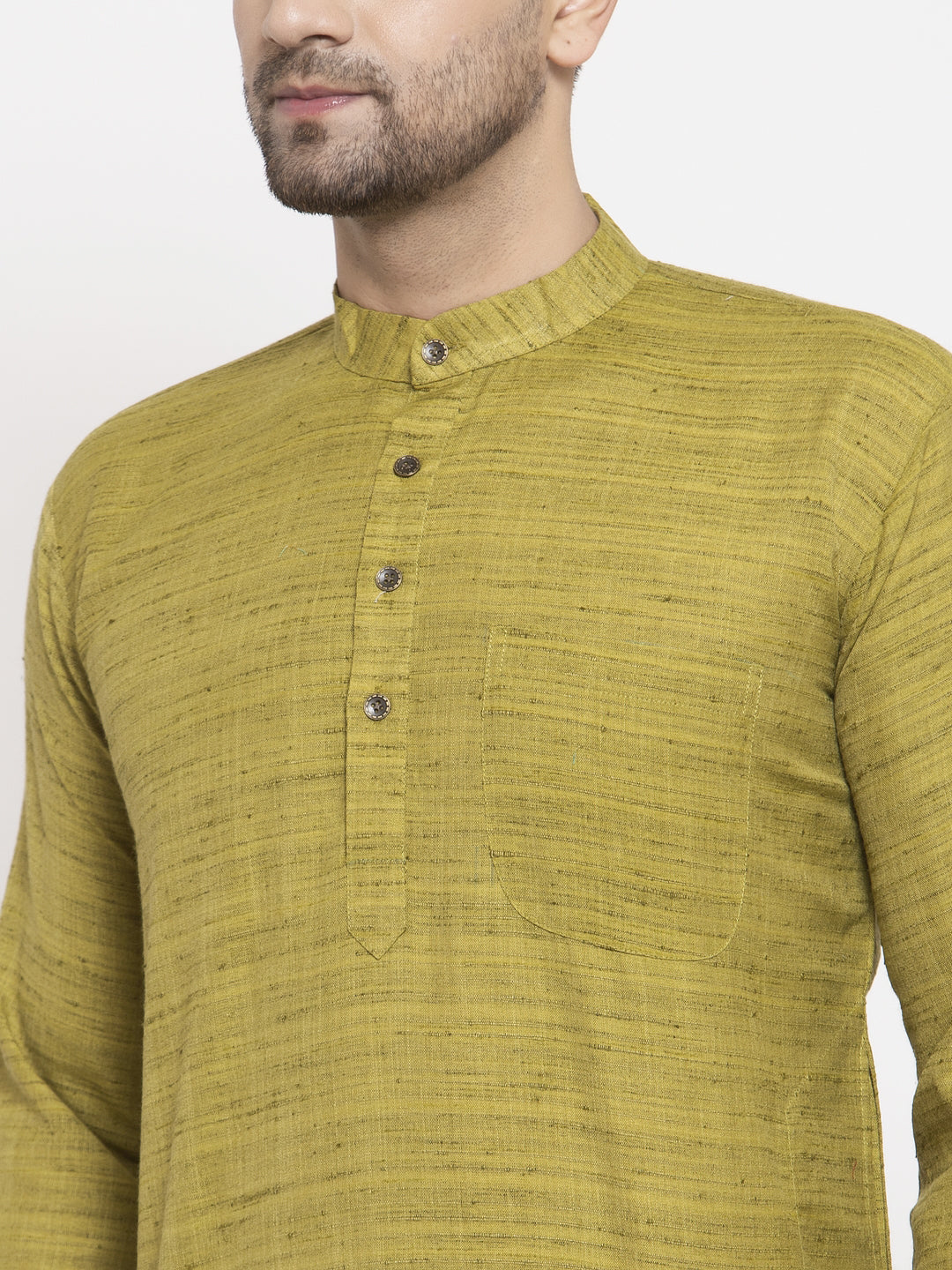 Jompers Men Green Self Design Kurta with Pyjamas | Grocsy