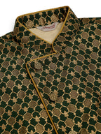 Jompers Men's Woven Design Waistcoat - Olive | Grocsy