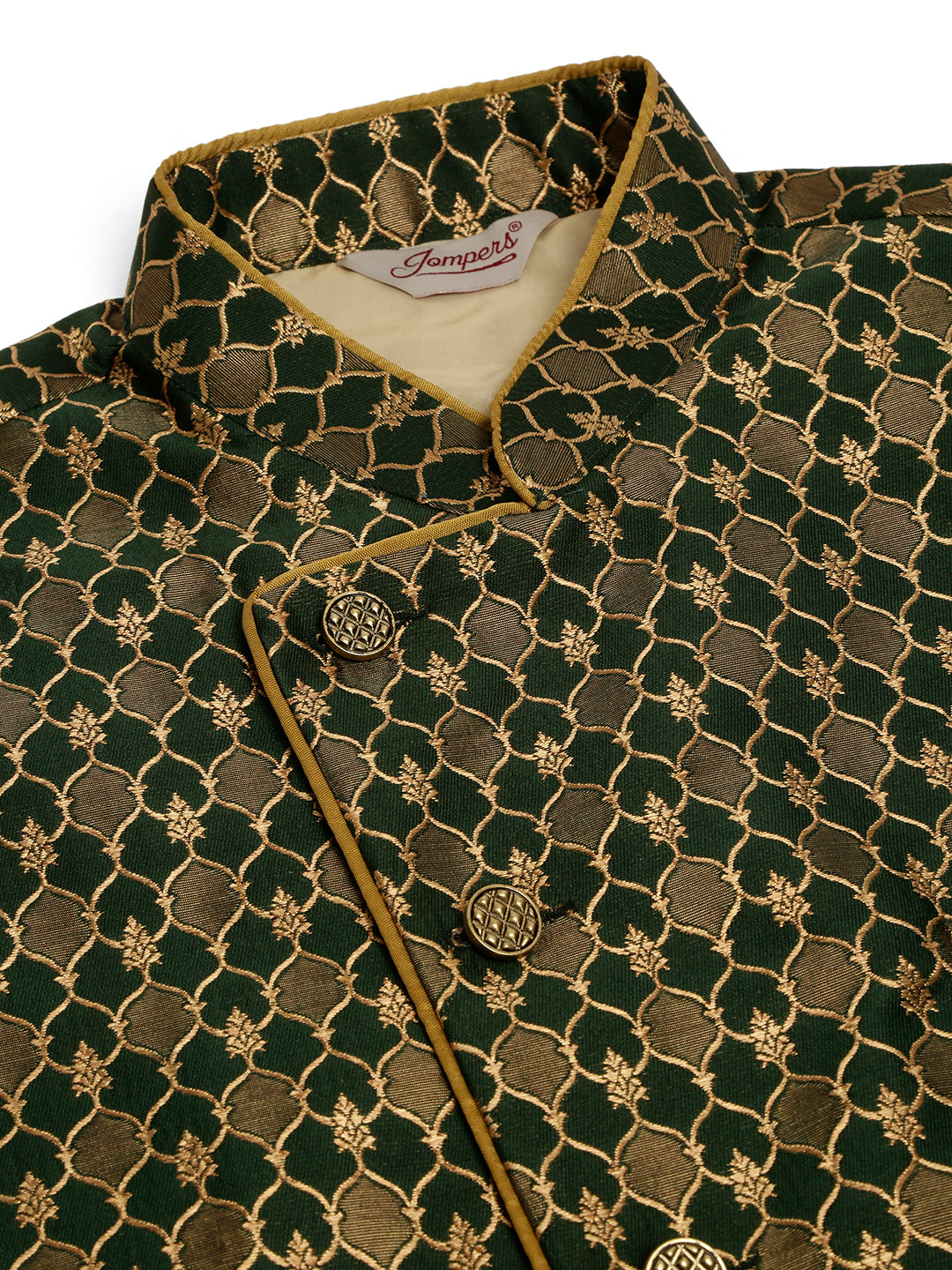 Jompers Men's Woven Design Waistcoat - Olive | Grocsy