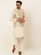 Jompers Men's Woven Design Waistcoat - Silver | Grocsy