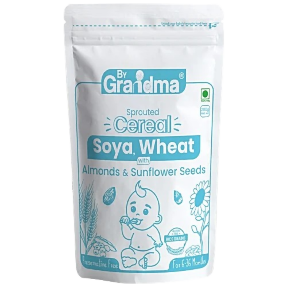 By Grandma Sprouted Cereal Mix - Soya and Wheat with Almonds & Sunflower Seeds | Grocsy