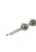 Mominos Fashion Johar Kamal Oxidised Silver-Plated Peacock Wings Work Necklace Handicraft | Grocsy