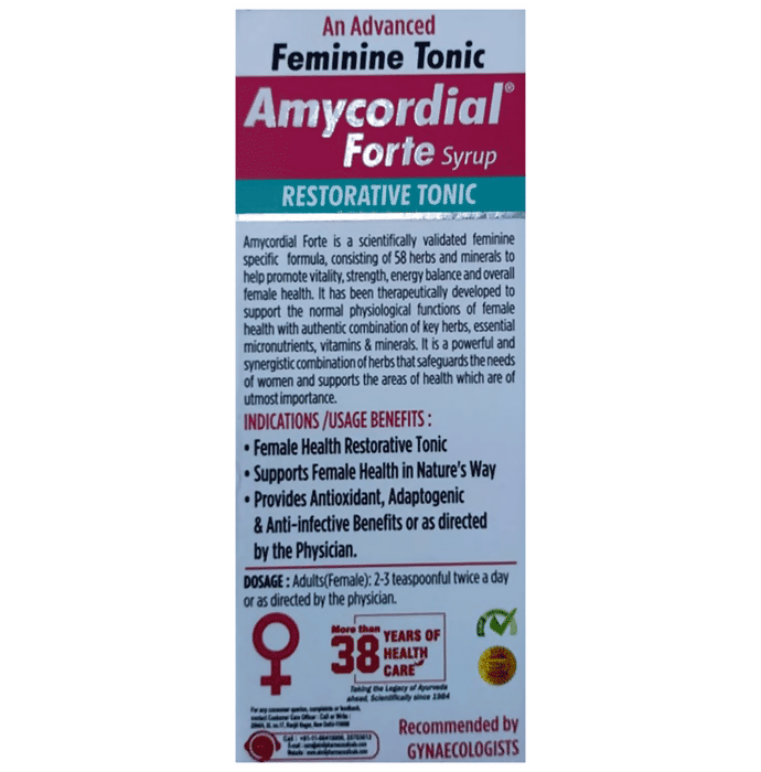 Aimil Amycordial Forte Syrup for Women's Wellness | Grocsy