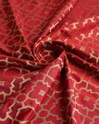 Elora Red Lichi Silk Woven Design Jacquard Weaving Kanchipuram Saree | Grocsy