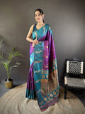Elora Purple Soft Silk Butti Zari Weaving Banarasi Saree | Grocsy