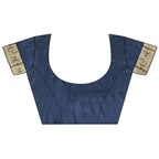 Elora Navy Blue Soft Silk Striped With Floral Motifs Zari Jacquard Weaving Leheriya Saree | Grocsy