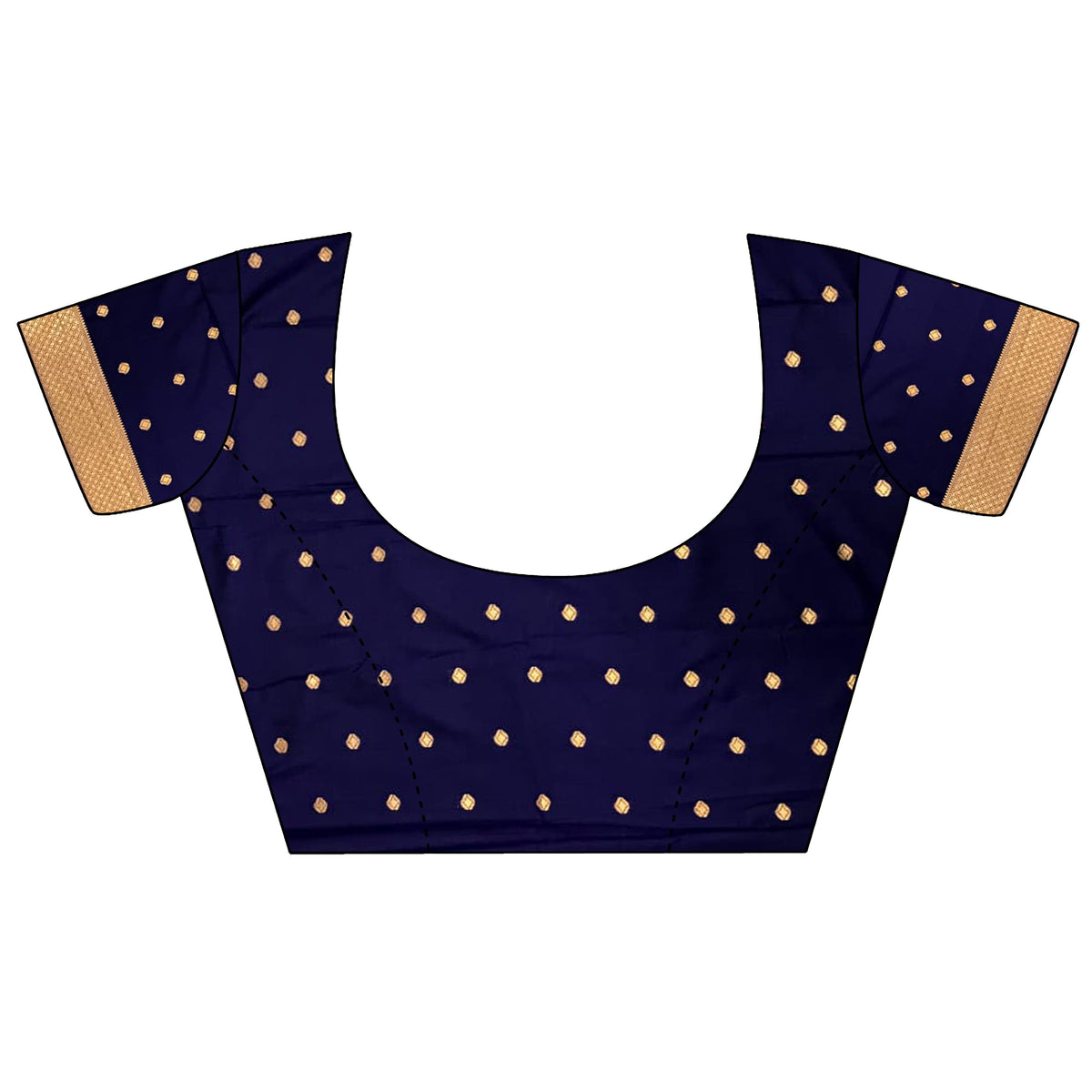 Elora Navy Blue Banarasi Soft Silk Checked Body With Floral Motifs South Pattu Saree | Grocsy