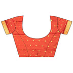 Elora Peach Banarasi Soft Silk Checked Body With Floral Motifs South Pattu Saree | Grocsy