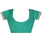 Elora Teal Green Tissue Silk Floral Pattern With Copper Motifs Banarasi Saree | Grocsy