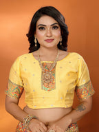 Elora Beige Pashmina Silk Meenakari Weaving Madhubani Design Kashmiri Saree | Grocsy