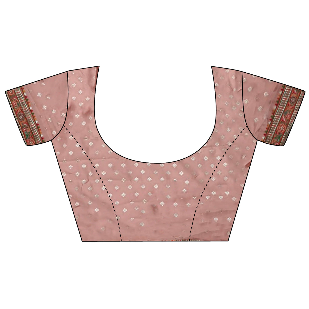 Elora Peach Pashmina Silk Meenakari Weaving Madhubani Design Kashmiri Saree | Grocsy