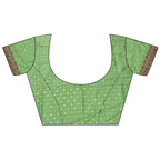 Elora Pastel Green Pashmina Silk Meenakari Weaving Madhubani Design Kashmiri Saree | Grocsy