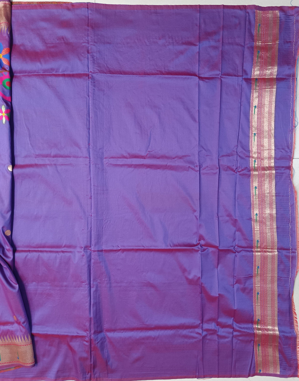 Elora Purple Soft Silk Motifs Mina Zari Weaving Paithani Saree | Grocsy