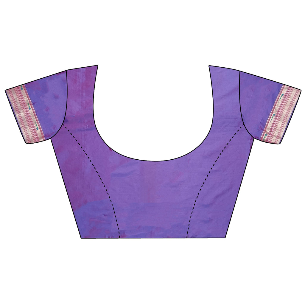 Elora Purple Soft Silk Motifs Mina Zari Weaving Paithani Saree | Grocsy