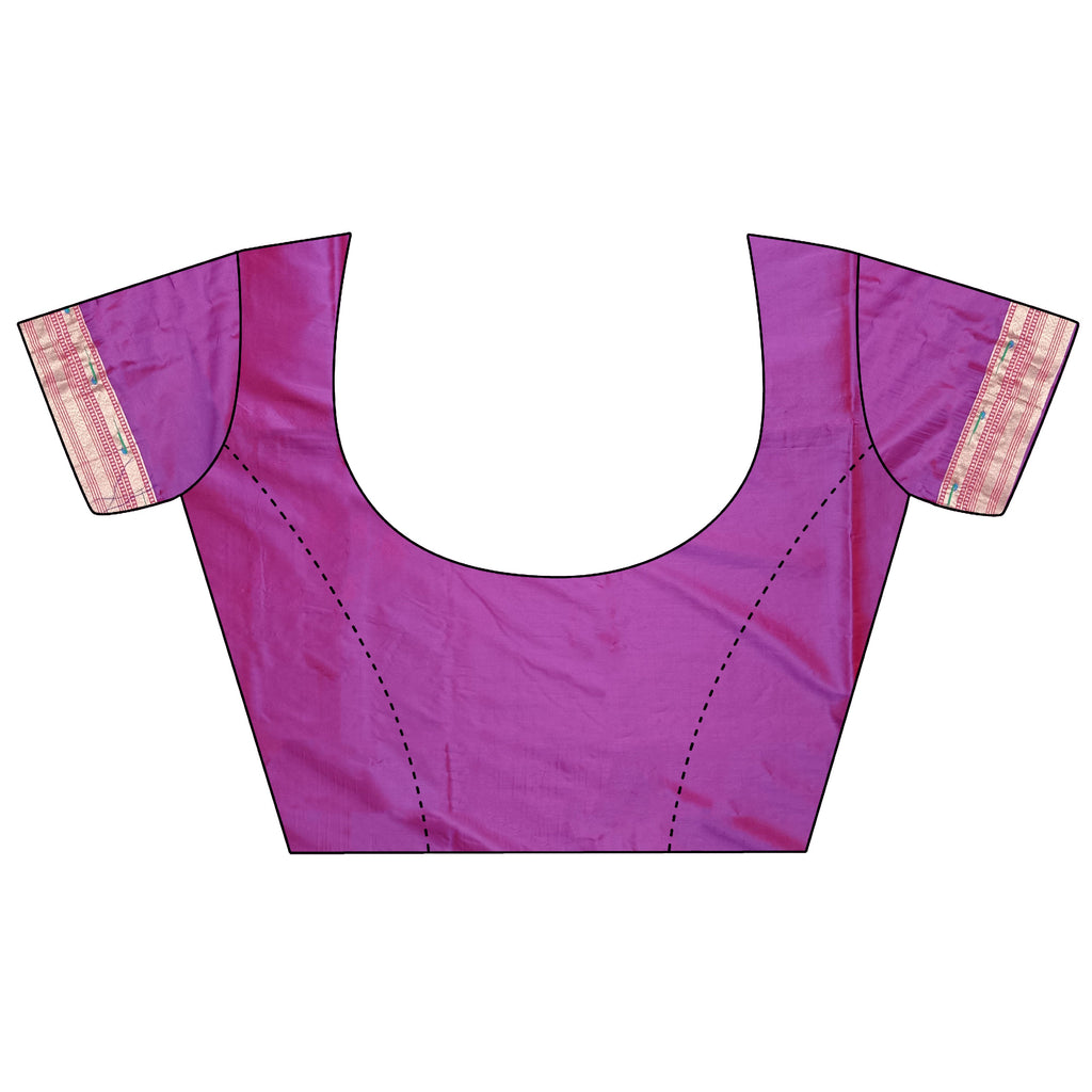 Elora Magenta Soft Silk Motifs Mina Zari Weaving Paithani Saree | Grocsy