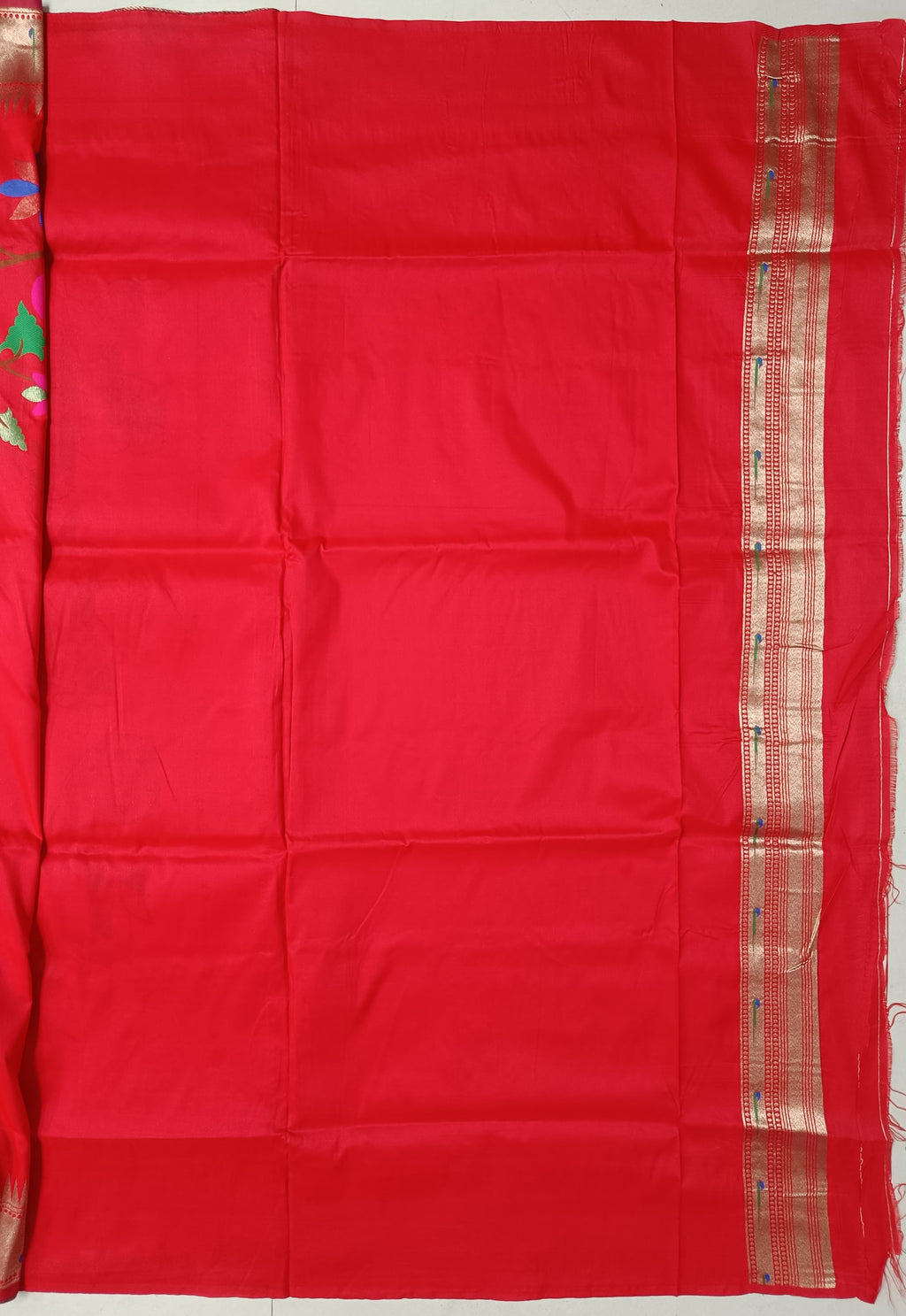 Elora Red Soft Silk Motifs Mina Zari Weaving Paithani Saree | Grocsy