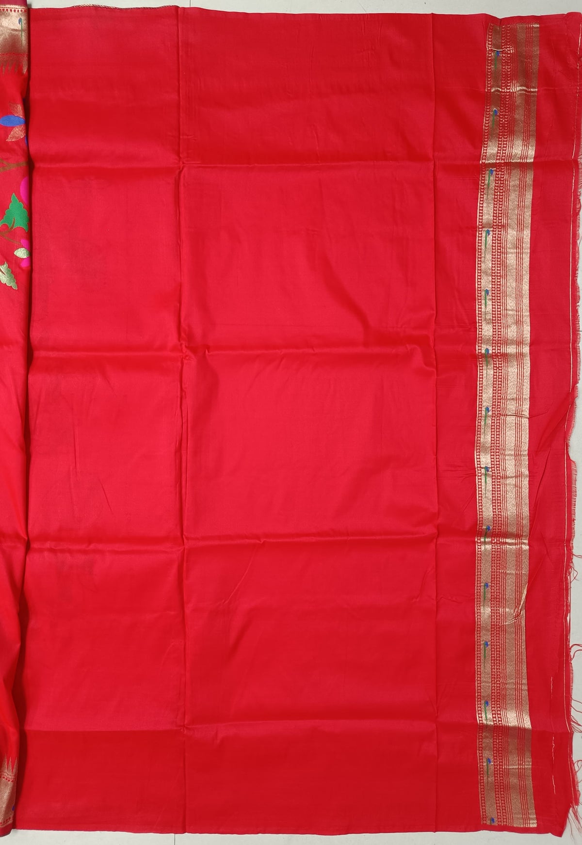 Elora Red Soft Silk Motifs Mina Zari Weaving Paithani Saree | Grocsy
