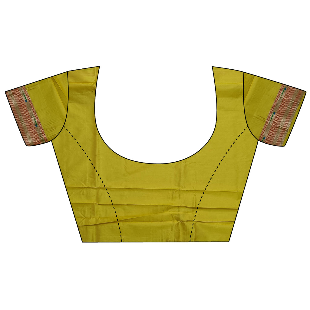 Elora Yellow Soft Silk Motifs Mina Zari Weaving Paithani Saree | Grocsy