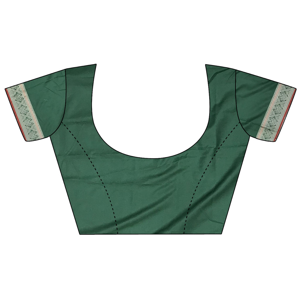 Elora Green Banarasi Silk Zari Woven Ethnic Motifs Kanjivaram Sarees | Grocsy