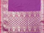 Elora Magenta Soft Silk Plain Banarasi With Peacock Zari Jacquard Weaving Border Saree | Grocsy