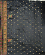 Elora Black Silk Meena Weaving Pashmina Work Kashmiri Saree | Grocsy
