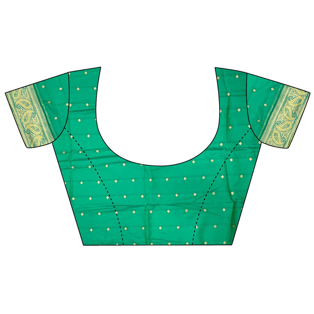 Elora Lime Green Soft Silk Peacock Pattern Zari Weaving Contrast Border Banarasi Saree | Grocsy