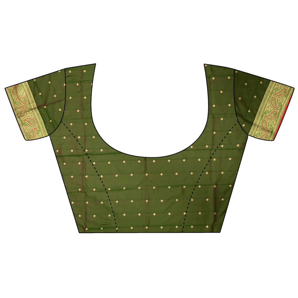 Elora Red Soft Silk Peacock Pattern Zari Weaving Contrast Border Banarasi Saree | Grocsy