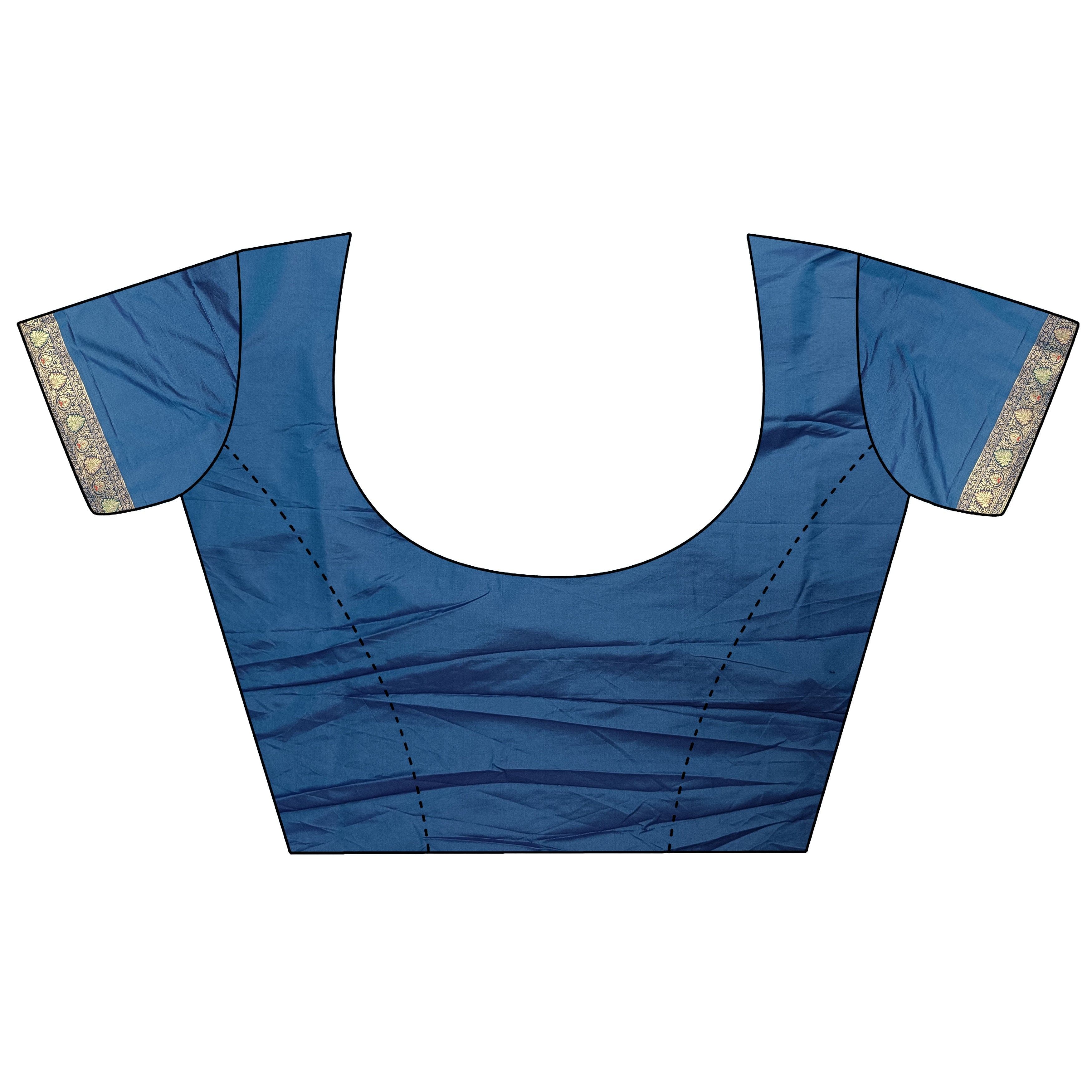 Elora Turquoise Soft Silk Small Butti Zari Weaving Contrast Weaving Border Banarasi Saree | Grocsy