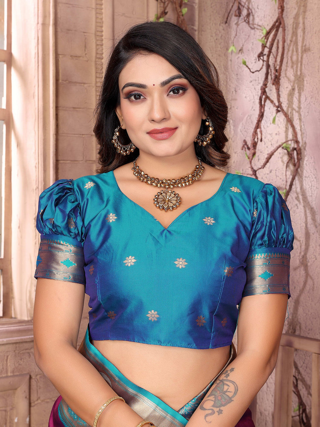 Elora Wine Soft Silk Zari Weaving Paithani Saree With Heavy Peacock Border And Pallu | Grocsy
