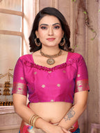 Elora Royal Blue Soft Silk Zari Weaving Paithani Saree With Heavy Peacock Border And Pallu | Grocsy