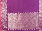 Elora Purple Soft Silk Plain Zari Jacquard Weaving Banarasi Saree With Zari Weaving Border | Grocsy
