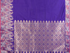 Elora Royal Blue Soft Silk Plain Zari Jacquard Weaving Banarasi Saree With Zari Weaving Border | Grocsy