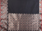 Elora Black Soft Silk Plain Zari Jacquard Weaving Banarasi Saree With Zari Weaving Border | Grocsy