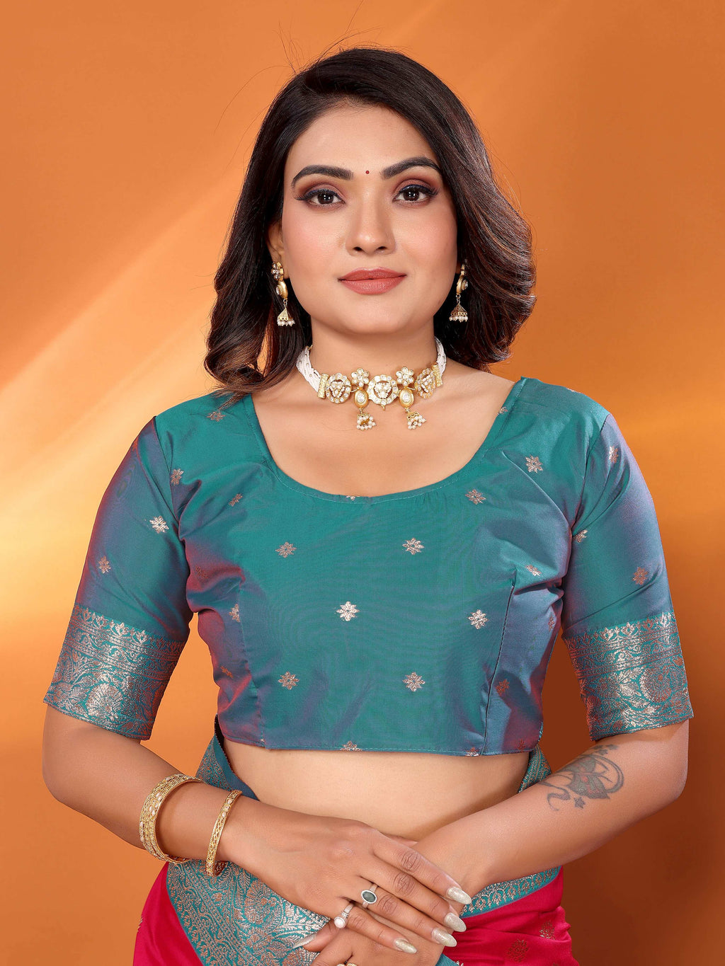 Elora Hot Pink Soft Silk Small Butti Zari Weaving With Heavy Zari Border Saree | Grocsy
