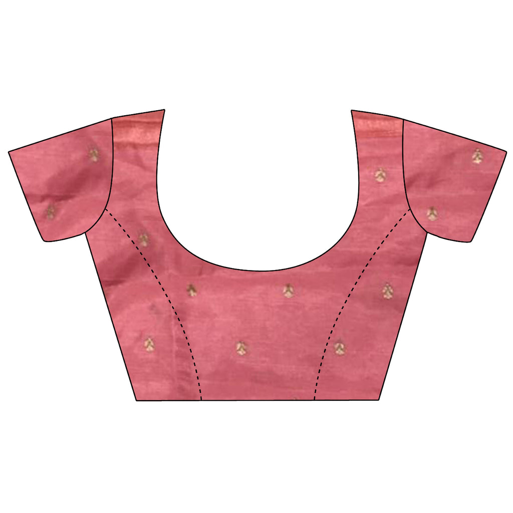 Elora Baby Pink Organza Silk Handloom Banarasi Saree With Heavy Khatali Butta Work | Grocsy