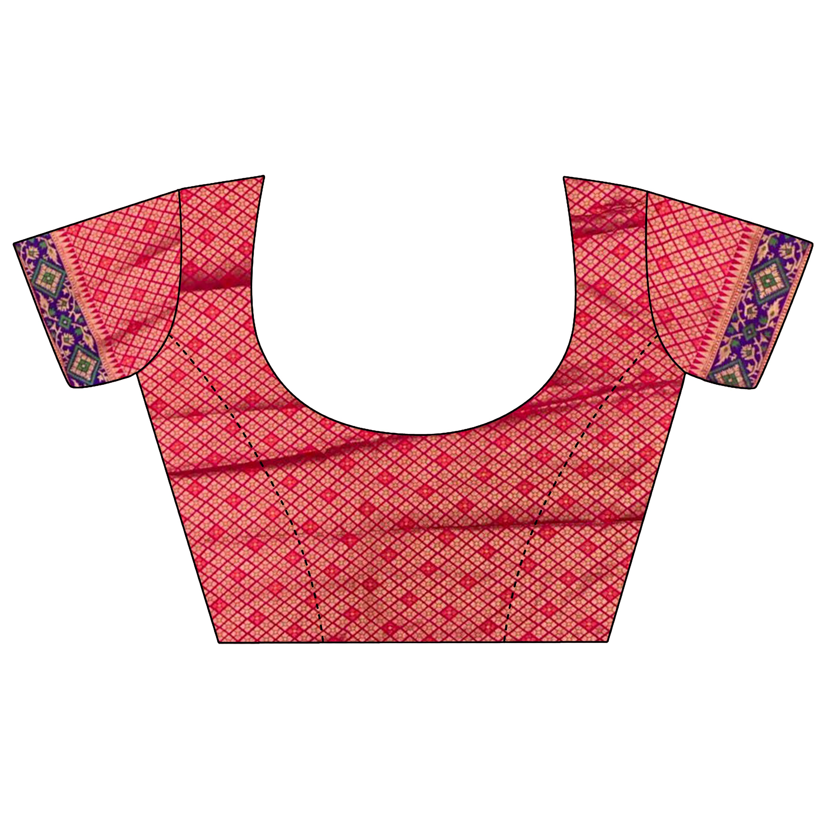 Elora Hot Pink Soft Silk Zari Weaving Patola Saree | Grocsy