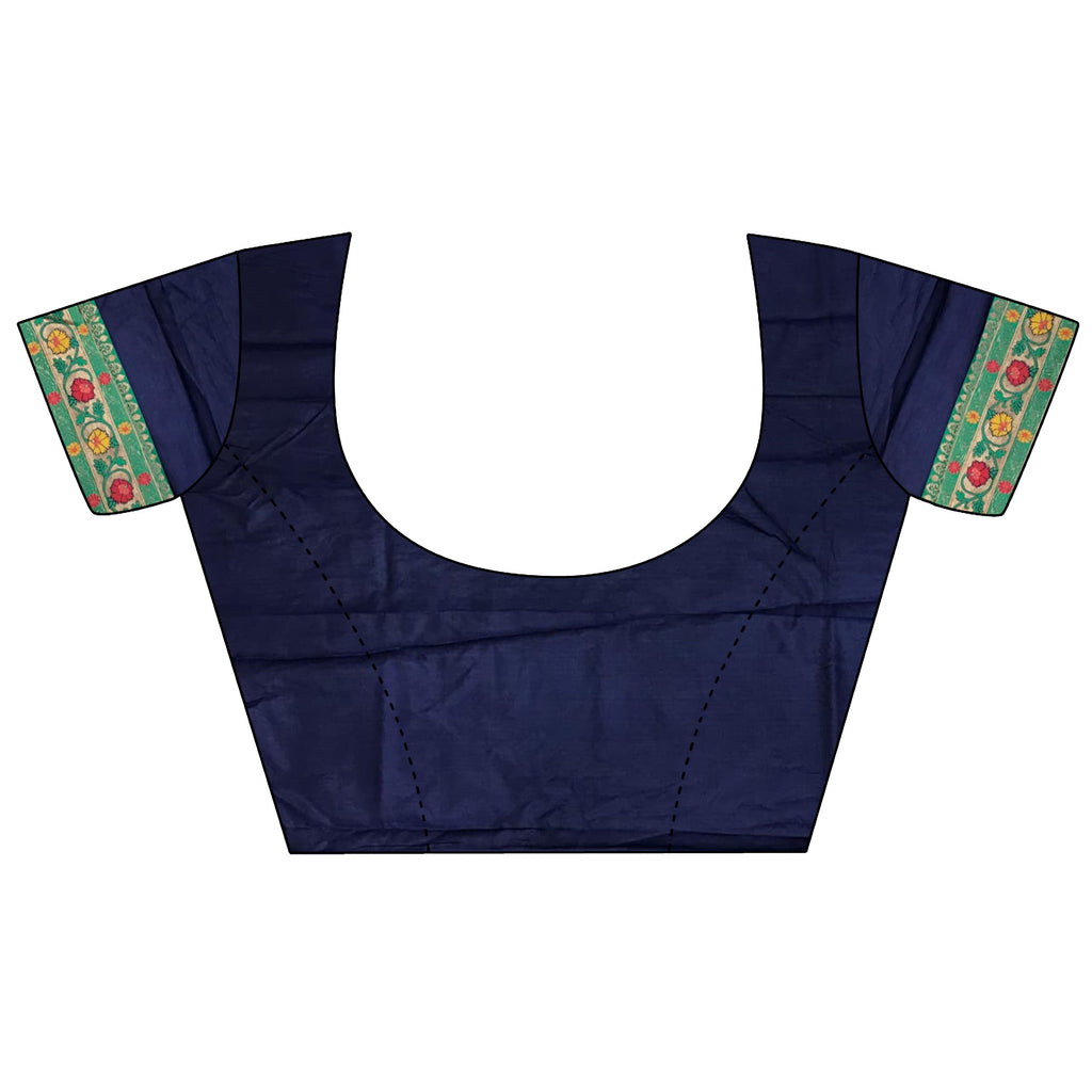 Elora Navy Blue Soft Silk Banarasi Zari Woven Saree | Grocsy