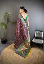 Elora Wine Soft Silk Banarasi Zari Woven Saree | Grocsy