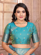 Elora Pink Soft Silk Banarasi Zari Woven Saree | Grocsy
