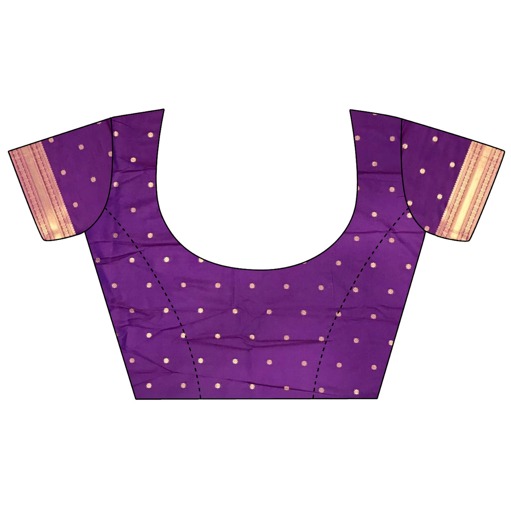 Elora Purple Soft Silk Banarasi Zari Woven Weaving Saree | Grocsy