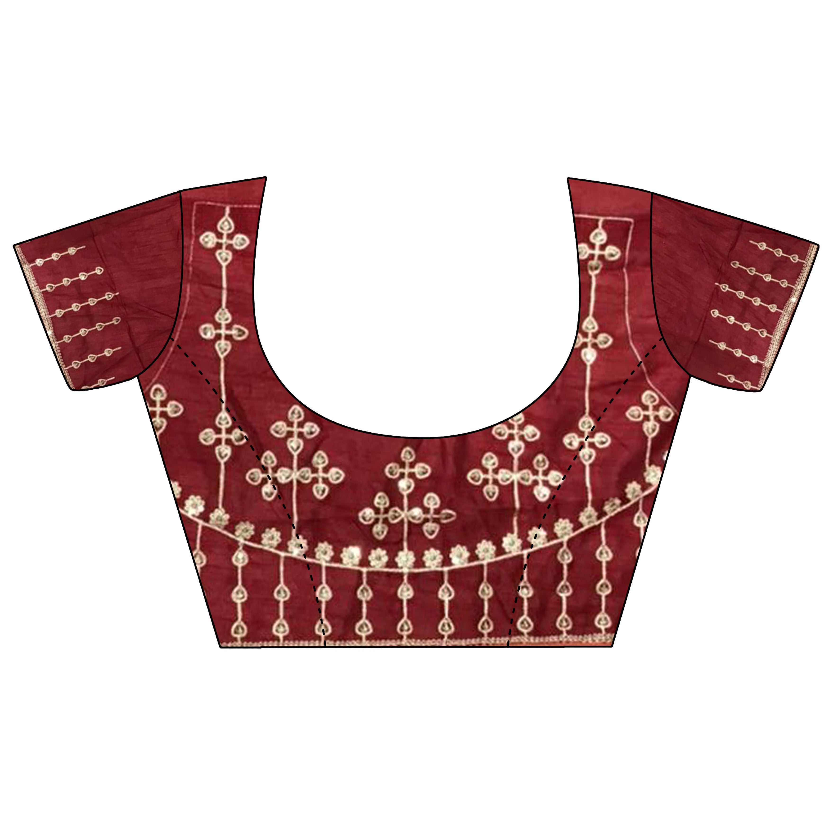 Elora Peach Vichitra Silk Bandhej Bandhani With Stone & Sequence Work Saree | Grocsy