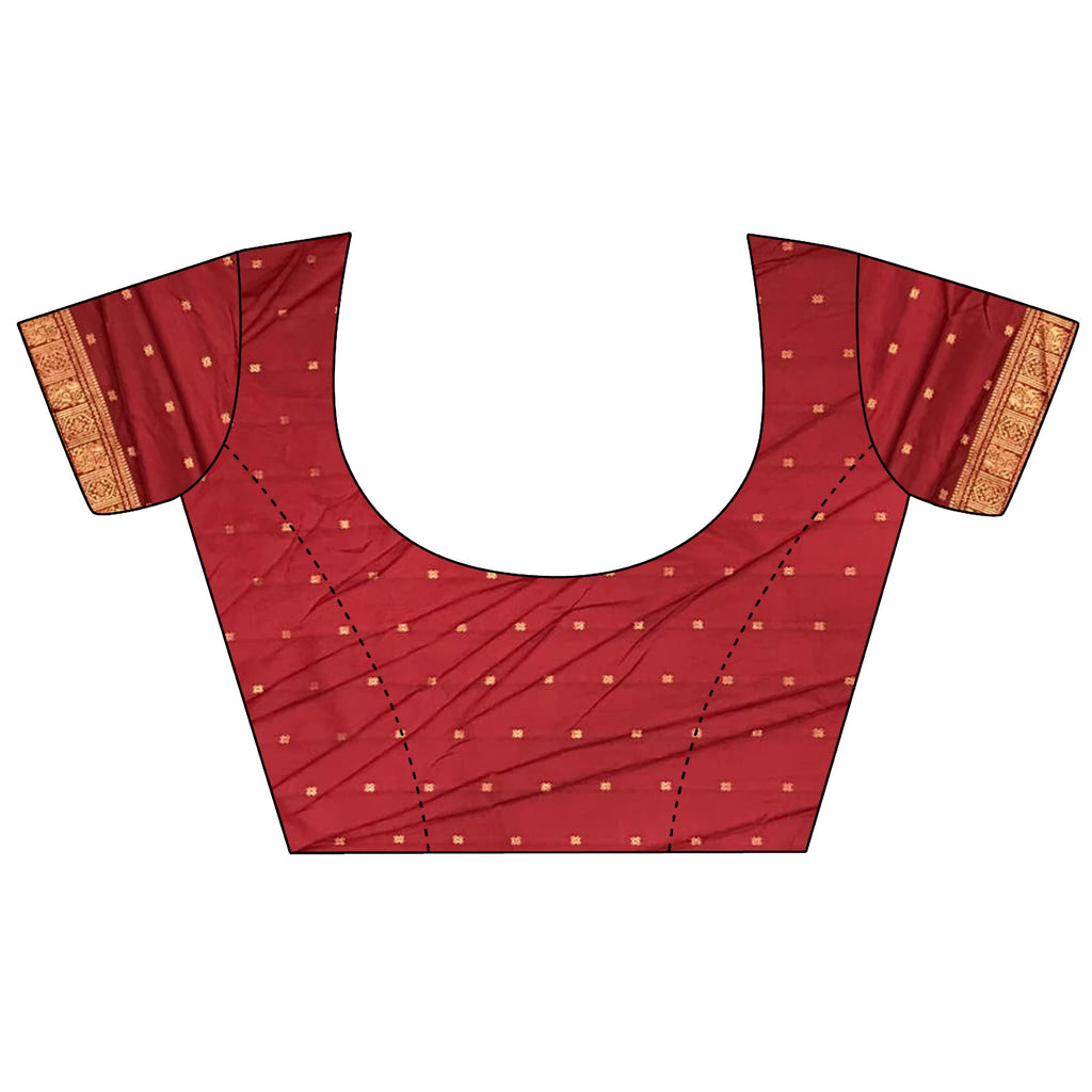Elora Peach Soft Silk Banarasi Zari Woven Butti Weaving Saree | Grocsy