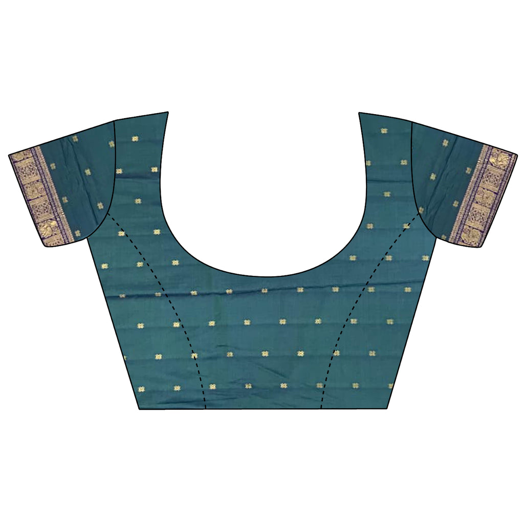 Elora Parrot Green Soft Silk Banarasi Zari Woven Butti Weaving Saree | Grocsy