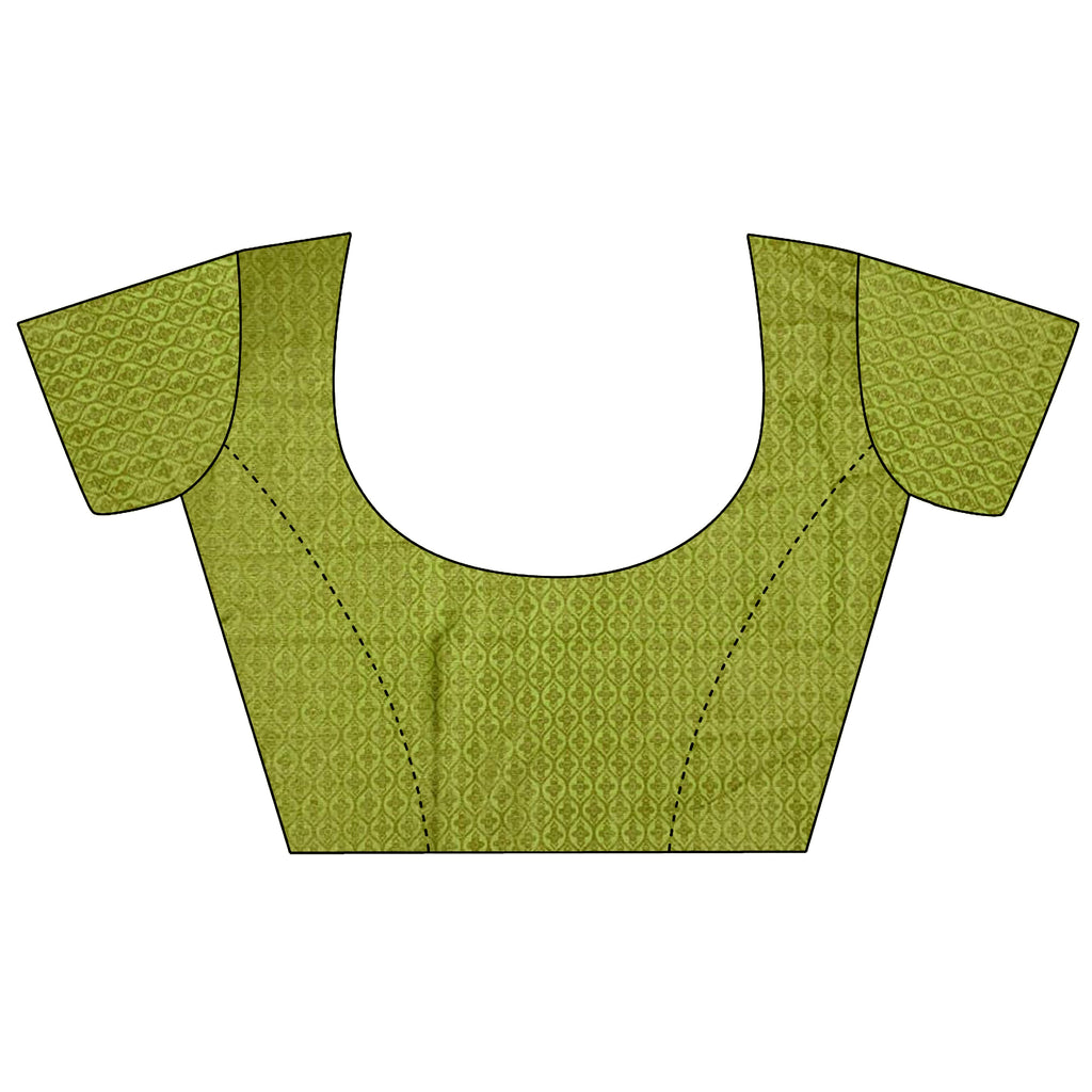 Elora Light Green Soft Lichi Silk Banarasi Khicha Zari Work Saree | Grocsy
