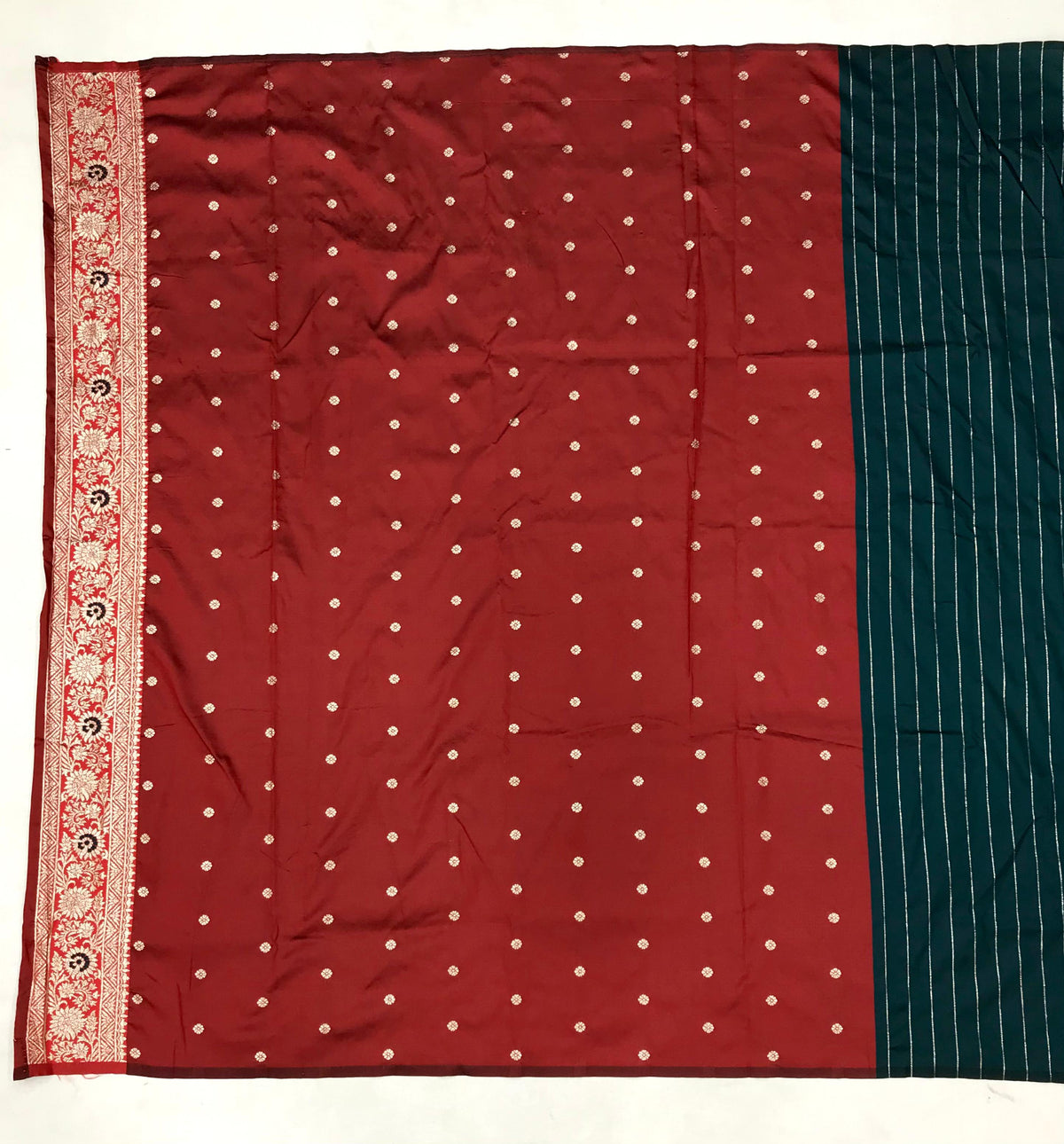 Elora Soft Silk Meenakari Peacock Zari Weaving Work Paithani Saree(Dark Teal) | Grocsy